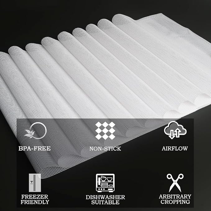 Mesh Dehydrator Sheets for COSORI - by Kispog- 10pcs/stes Silicone Drying Sheets 12x13 inch Compatible with Magic Mill Ivation Chefman ChefWave - Bloomnest