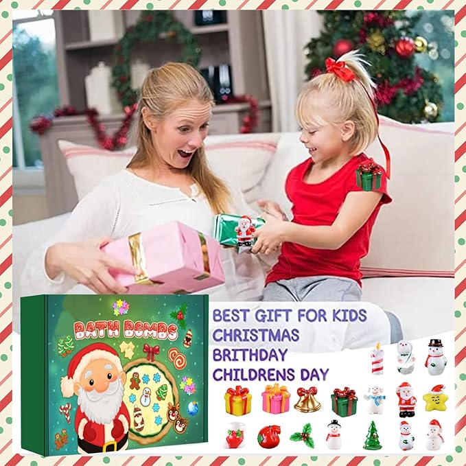 20-Pack Bath Balls with Surprises, Twenty Christmas Toys Inside, Natural Handmade Bubble Ball Set - Bloomnest