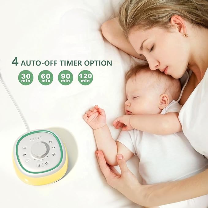DONOW White Noise Sound Machine with Light Bluetooth, 30 Soothing Sounds, Knob Volume Control, 8 Colors Night Light with Memory Function Sleep Timer, White Noise Machine for Sleeping Adults Baby - Bloomnest