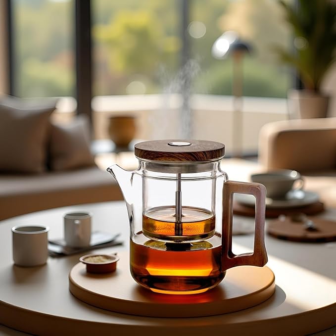 Enchanti Tea Pot, Witchcraft Magic Glass Teapot, Magnetic Water Separation Design, Borosilicate Infuser Pot with Strainer for Loose Leaf & Herbal Teas, Ideal for Tea Maker-700 ML