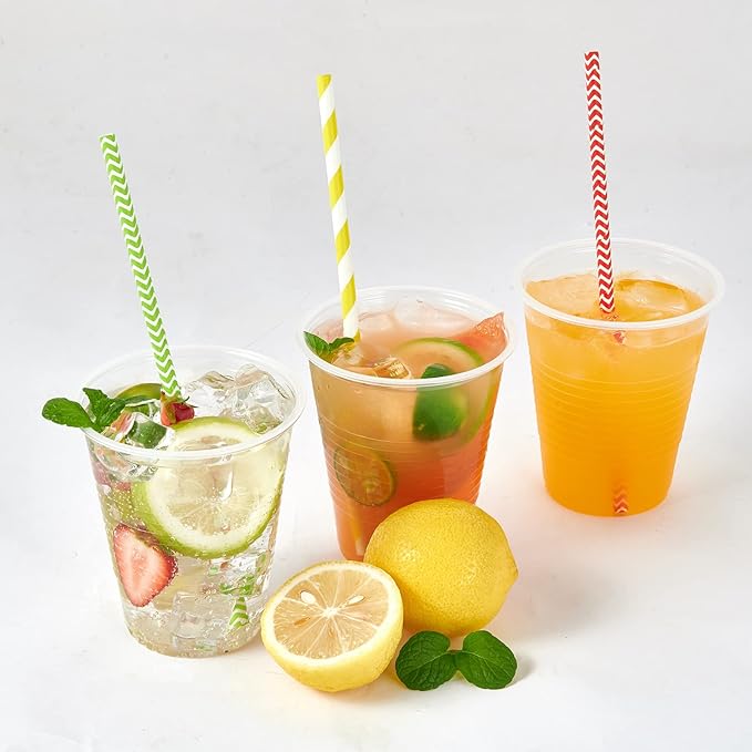 Turbo Bee 480 Pack 12oz Clear Plastic Cups,Disposable Drinking Cups,Hot and Cold Drink Container for Water, Juice, Soda, Milk - Bloomnest