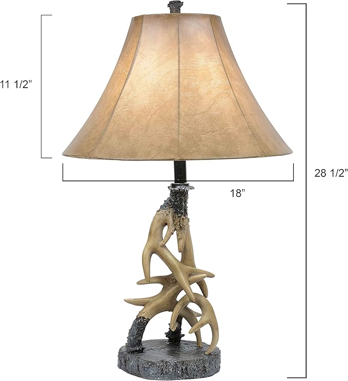 BLACK FOREST DECOR - Faux Antler Table Lamp for Cabin, Living Room, Nightstand, Desk - Rustic Lighting Décor - 28.5" x 18" - Bloomnest
