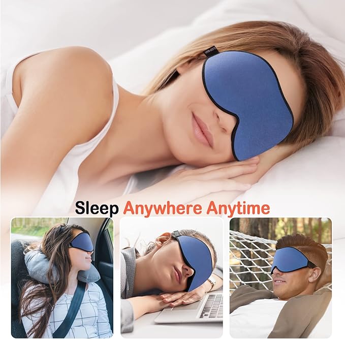 LitBear Sleep Masks, Light Blocking Eye Mask Sleeping for Women Men Side Sleeper, Soft 3D Comfortable Sleeping Mask with Adjustable Elastic Strap for Travel - Bloomnest