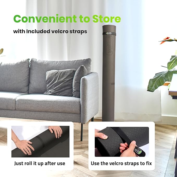 Large Yoga Mat (6'x4') – 1/4" & 1/2" Thick Exercise Mats for Home Workout, Extra Wide Workout Mats for Home Gym, Yoga, Pilates, Stretching, Floor & More - Bloomnest