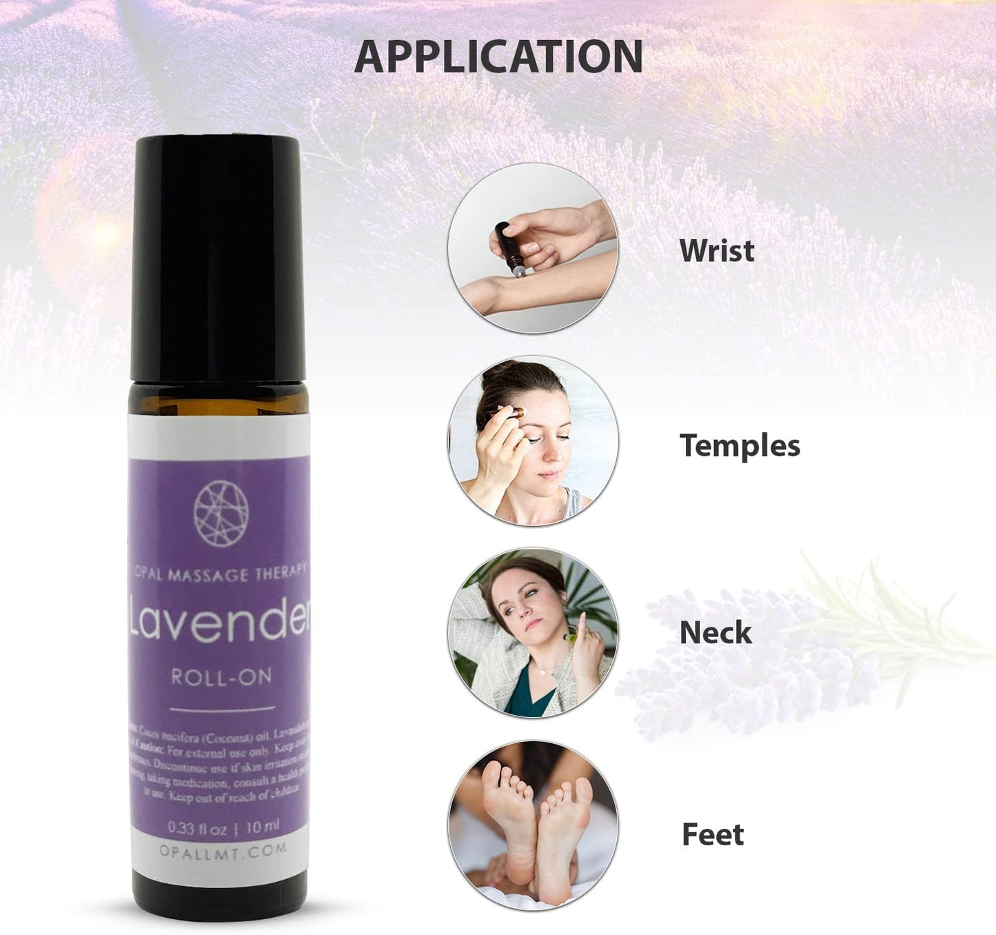 Premium Essential Oil Roll On Opal Massage Therapy (Lavender)