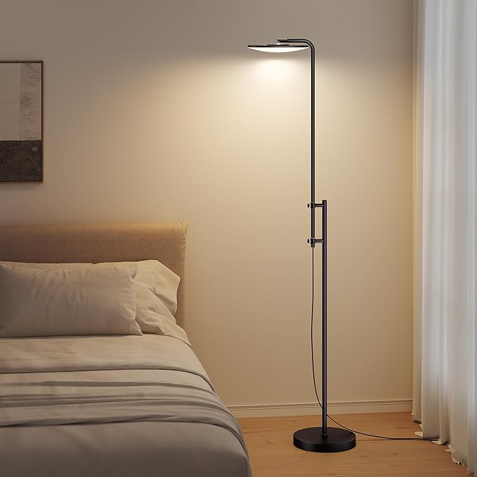 SUNMORY 32W/3000LM Floor Lamps, Super Bright LED Standing Lamp with Remote Control, Adjustable Tall Lamp with 350°Rotating Head, Modern Dimmable Torchiere Corner Lamp for Living Room, Bedroom, Office - Bloomnest