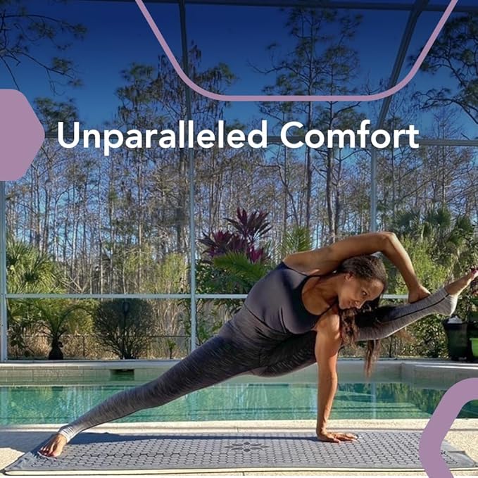 Clever Yoga Hot Yoga Mat Towel – Non-Slip Grip for Hot Yoga, Sweat Absorbent, Honeycomb Silicone Grip, Stays Flat – Ideal for Pilates, Travel, Washable & Lightweight - Gray