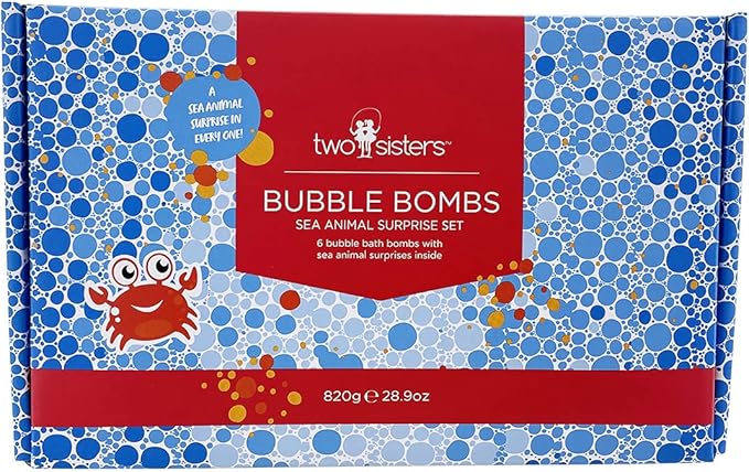 Sea Animal Bath Bombs for Kids with Surprise Toys Inside (6 Pack) - Bubble Bomb Stocking for Girls and Boys, Gentle and Safe Ingredients, USA Made, Ideal Gift for Children & Teens by Two Sisters - Bloomnest