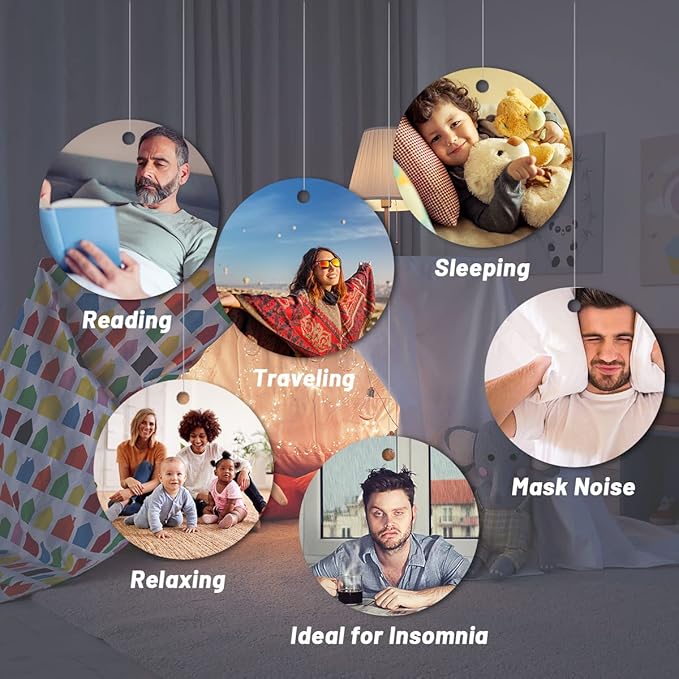EasyHome Sleep Sound Machine White Noise Machines with 30 Soothing Sounds 12 Adjustable Night Light 10 Adjustment Brightness 32 Levels of Volume 5 Timers and Memory Function Home Travel Office - Bloomnest