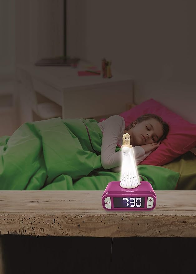 LEXiBOOK - Disney Frozen 2 Elsa Digital Alarm Clock for Kids with Night Light and Snooze, Childrens Clock, Luminous Elsa, Frozen Sound Effects, Blue Colour - RL800FZ - Bloomnest