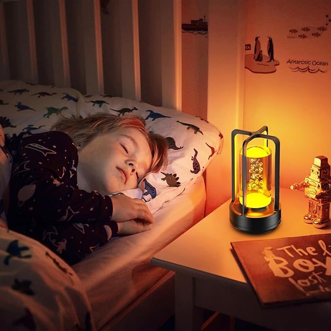 Portable Table Lamp for Outdoor Indoor: Cordless Rechargeable Desk Lamp with 3 Color Stepless Dimmable - Metal Battery Operated Small Lantern Light for Restaurant/Bedroom/Bar/Coffee Shop/Camping - Bloomnest
