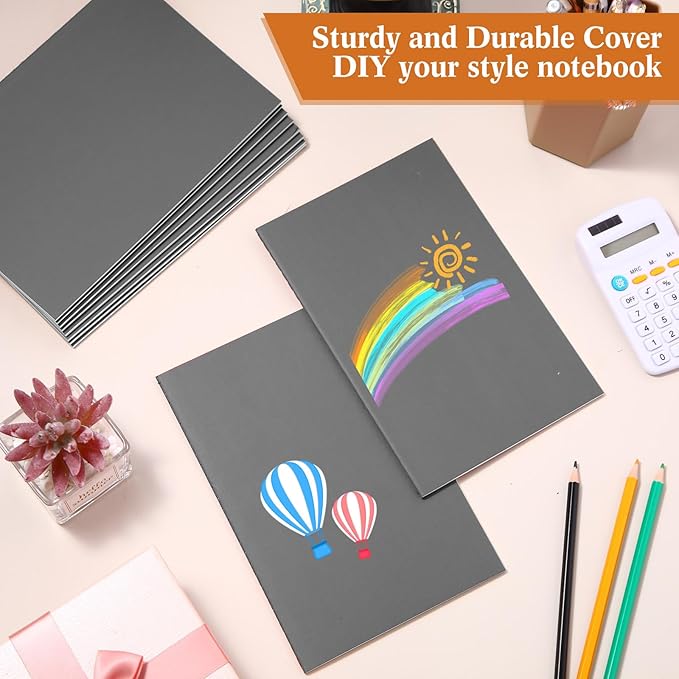 Mimorou 100 Pcs Journals Notebooks Bulk - Kraft Softcover A5 Small Notebooks 5.5 Inch x 8.3 Inch Notepads with 60 Page 30 Sheet for Writing Sketch Travel Office Supplies(Grey,Lined) - Bloomnest