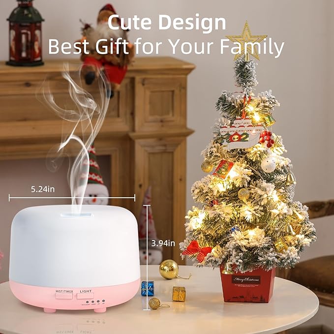 300ML Aromatherapy Essential Oil Diffuser with Remote Control, 7 LED Color Changing Light, for Bedroom Home Large Room - Bloomnest