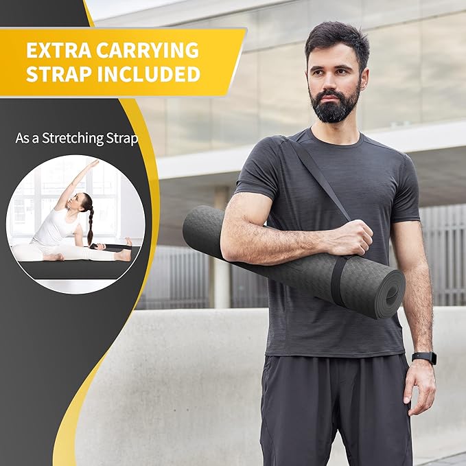CAMBIVO Extra Wide Yoga Mat for Women and Men (72"/84"x 32"x 1/4") TPE Workout Mat, Non-slip Large Exercise Fitness Mat for Yoga, Pilates, Workout - Bloomnest