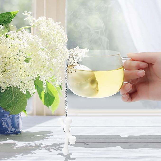 Leaf Tea Infuser, Silicone Tea Strainer, Coolrunner 2 Pcs Tea Bones Skull Tea Filter Diffuser for Loose Leaf Leaves, Mugs and Teapots - Bloomnest