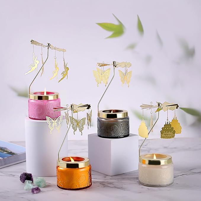 Rotatable Candle, Birthday Gifts for Women, Vanilla Cream Scented Candles Anniversary Christmas Thanksgiving, Unique Butterfly Gifts Best Girl, Friends,Mom, Pink - Bloomnest