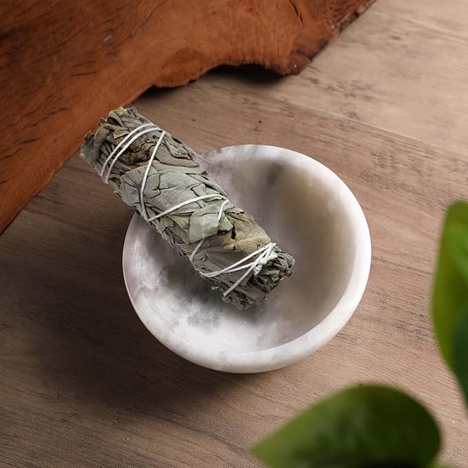 Koville African Natural Marble Incense Holder, Incense Holders for Sticks, Sturdy Incense Burner Ideal for Meditation and Relaxing, Easy to Clean(Grigio Fantasy) - Bloomnest
