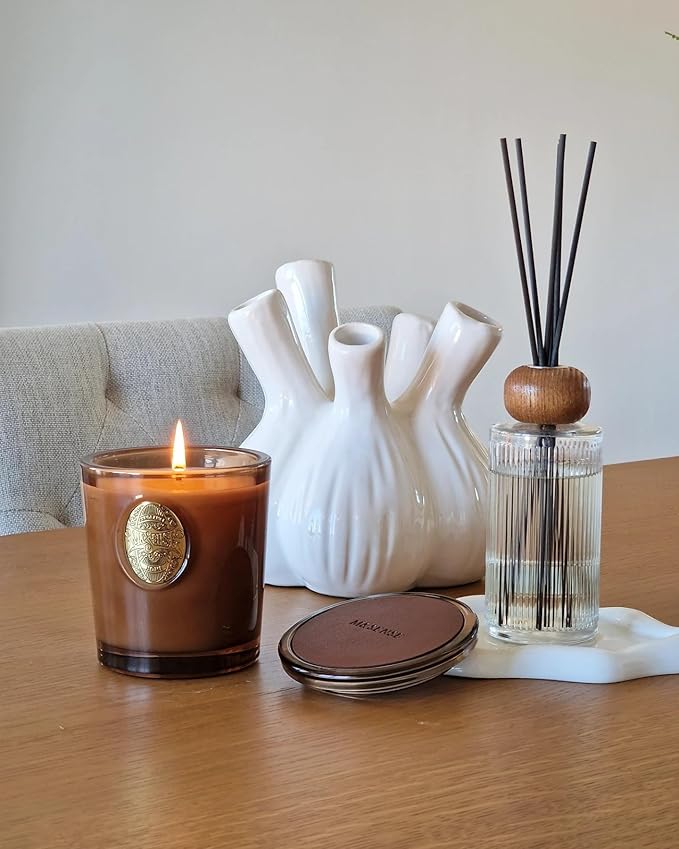 M&SENSE Natural Strong Soy Candle | Espresso Hot Fudge & Brown| 9.2 oz, 50H Burn Time | Luxury Scented Candle for Relaxation, Gifting, Home Décor | Ideal for Bedroom, Office, Party Ambiance - Bloomnest