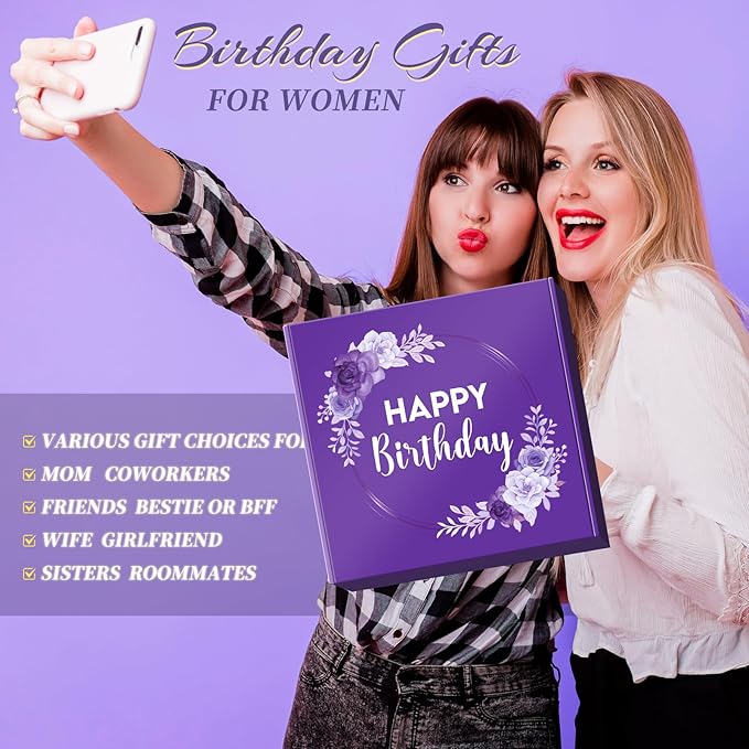Birthday Gifts for Women,Mom, Wife, Girlfriend, Sister, Her- 12PCS Relaxing Spa Gift Baske Set, Mother's Day Gifts, Get Well Soon, Happy Birthday Gift Ideas, Lavender Self Care Gifts for Women, 20 - Bloomnest