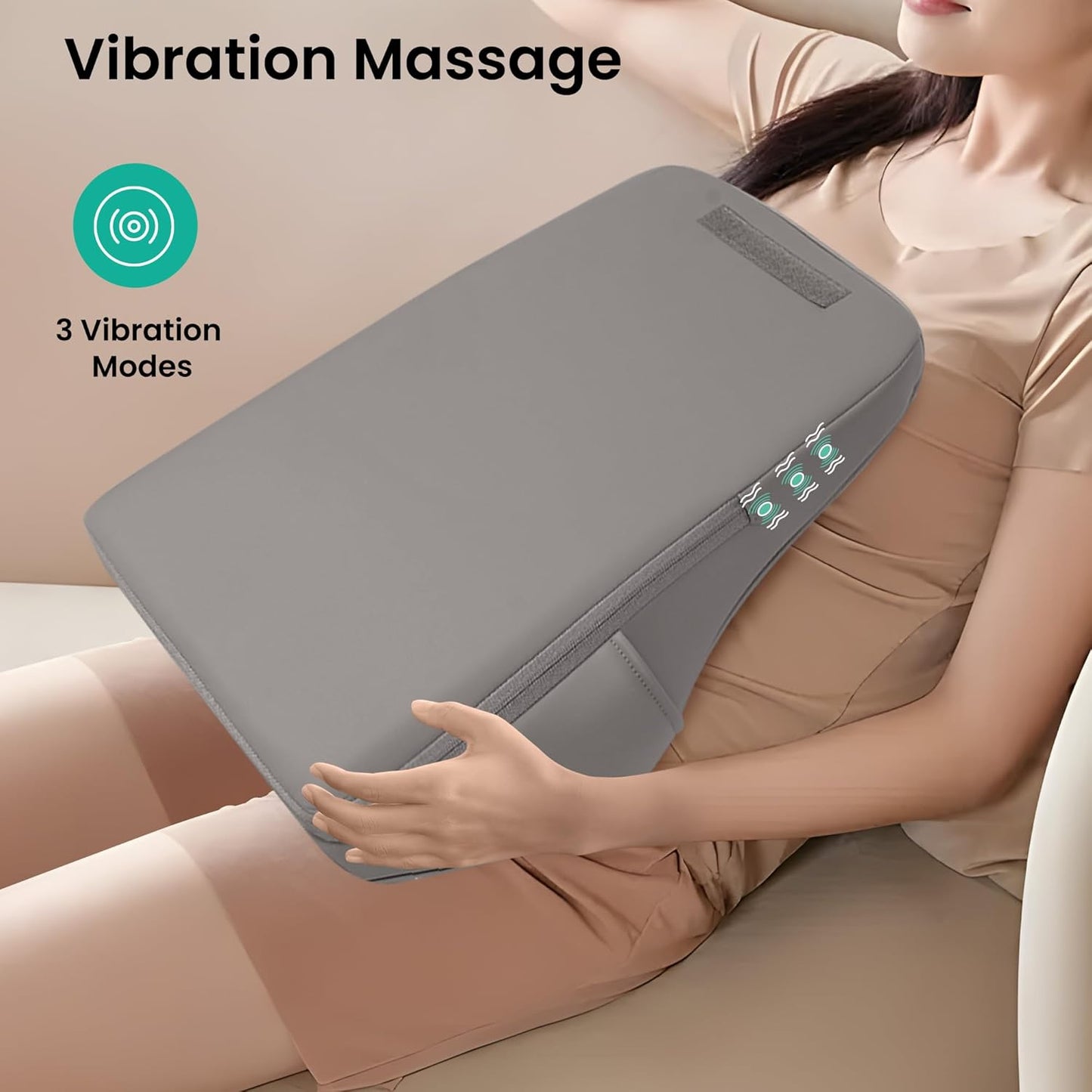 Snailax Back Massager for Back Pain Deep Tissue, Shiatsu Lower Back Neck Massager with Heat, 3D Kneading Massage Pillow for Neck Shoulder Legs, Gifts for Mom, Dad, Women (Beige)