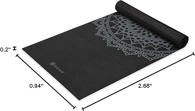 Gaiam Yoga Mat - Premium 5mm Print Thick Non Slip Exercise & Fitness Mat for All Types of Yoga, Pilates & Floor Workouts (68" x 24" x 5mm) - Bloomnest