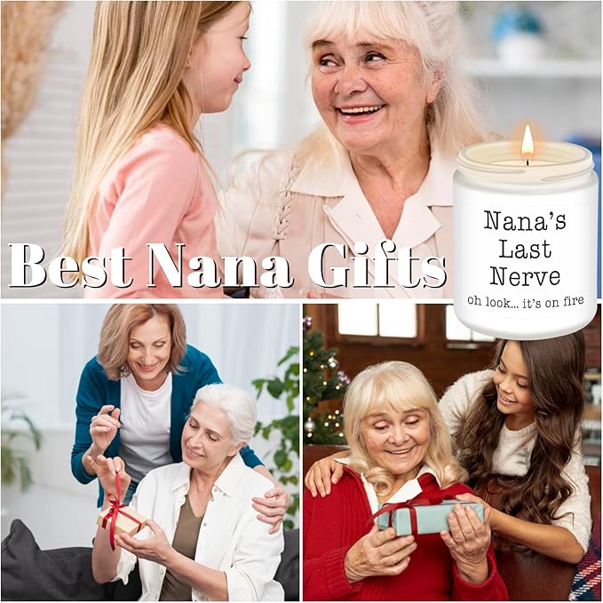 Homsolver Nana Gifts from Grandkids, Birthday Christmas Valentines Mothers Day Gifts for Nana,Nana's Last Nerve Scented Candle - Bloomnest