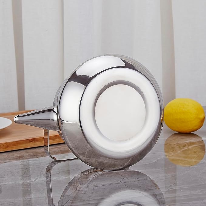 SANQIAHOME 1.3 Quart stainless steel teapot with Infuser A modern, minimalist style