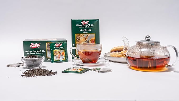Sadaf Special Blend Tea with Cardamom - Loose Leaf Cardamom Tea - Ceylon Black Tea - Quicktea Product harvested in Sri Lanka - 8 Oz Box - Bloomnest