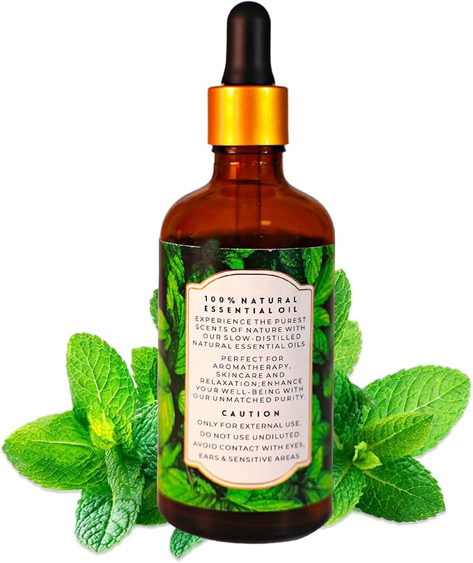 Luxurious Spearmint Essential Oil by Enhanced Essentials|Pure, Highly Concentrated & Slow Distilled Oils for Home,Aromatherapy,Gifting,Soap & Candle Making| Ideal for Businesses| 3.38 fl oz (100 ml) - Bloomnest