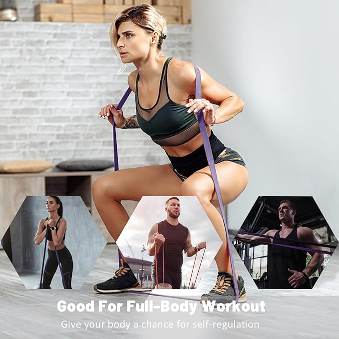 Resistance Bands, Pull Up Assist Bands - Workout Bands, Eexercise Bands, Long Resistance Bands Set for Working Out, Fitness, Training, Physical Therapy for Men Women - Bloomnest