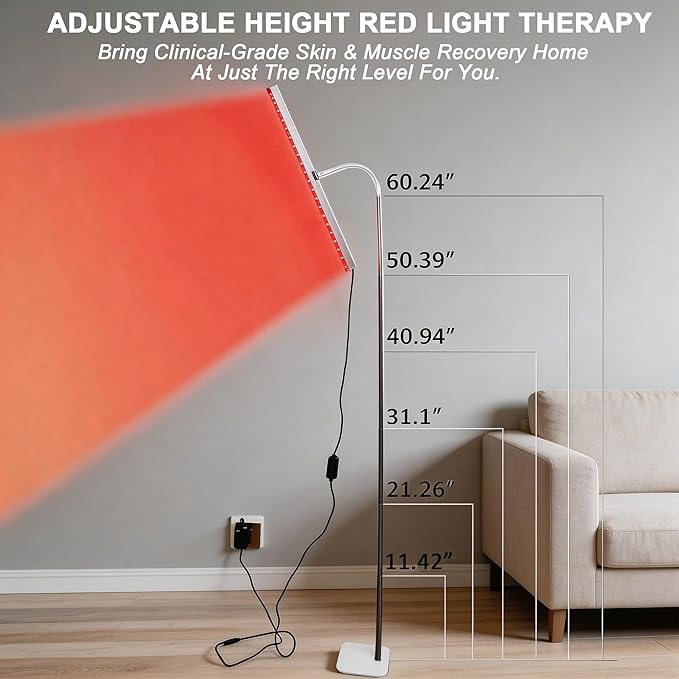 Red Light Therapy for Body Face, Infrared Light Therapy for Sauna with Adjustable Stand, 660nm and 850nm Near Infrared LED Lights Panel