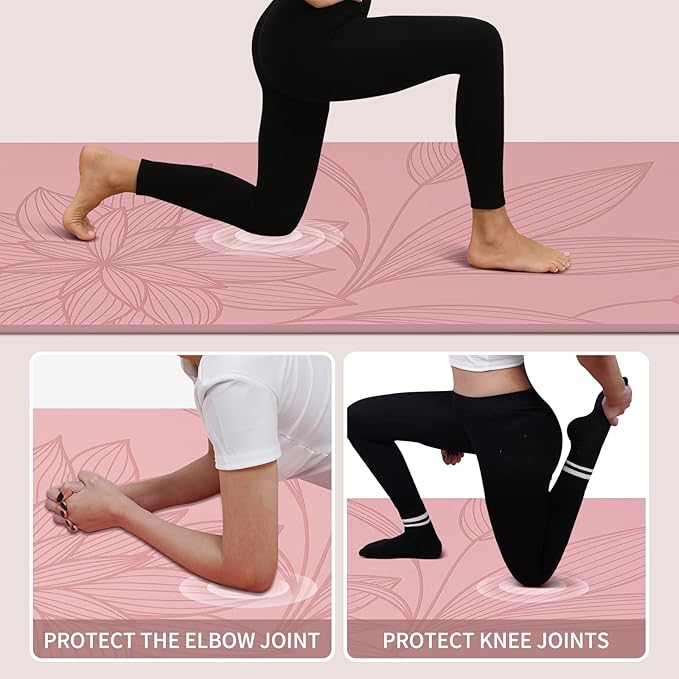 Large Yoga Mat-72’x36’x0.4’ Extra Width & Thick,Comfortable,Non-Slip Exercise Mat-Works Great on All Floor for Stretching,Yoga Studio,Gym or Home Workouts - Bloomnest
