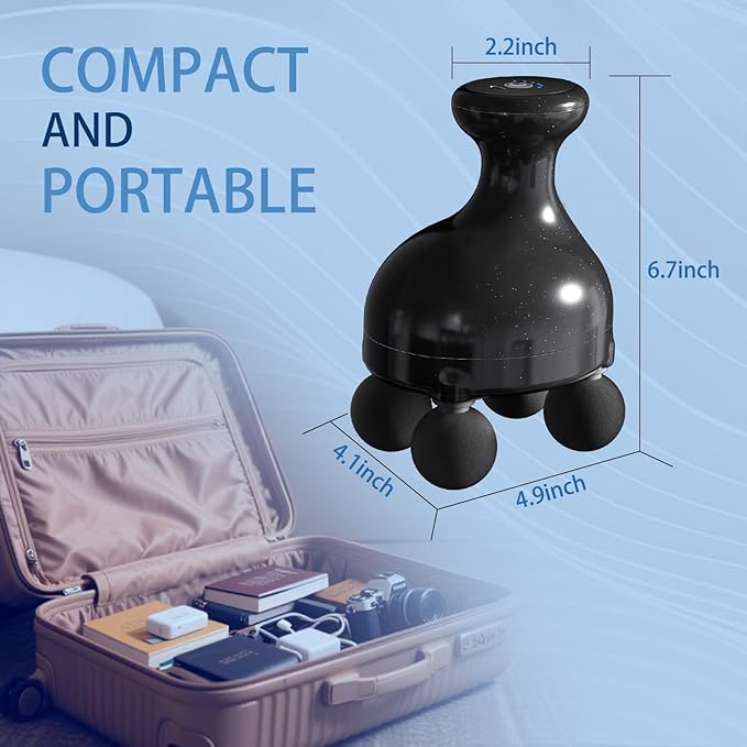DEITY 4 Heads Handheld Massage Gun Deep Tissue, Electric Body Massager, Percussion Muscle Massager for Easing Shoulder and Back Tension, with Reverse Thrust Function, Black - Bloomnest