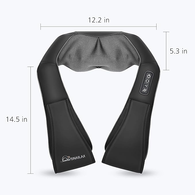 Snailax Shiatsu Neck and Shoulder Massager - Back Massager with Heat, Deep Kneading Electric Massage Pillow for Neck, Back, Shoulder,Foot,Body - Bloomnest