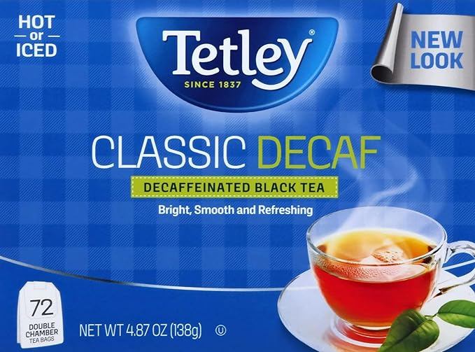Tetley, Decaffeinated Classic Black Tea Bags, 72 Count - Bloomnest