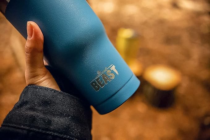Beast 40 oz Tumbler Stainless Steel Vacuum Insulated Coffee Ice Cup Double Wall Travel Flask (Stormy Sky Blue) - Bloomnest
