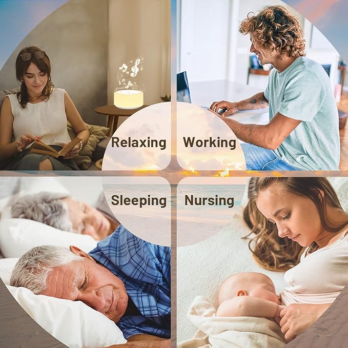 ColourNoise Sound Machine White Noise Machine 12 Colors Night Lights Brown Noise Machine with 30 Soothing Sounds Sleep Sound Machine with 5 Timers Portable for Home Travel and Office(White) - Bloomnest