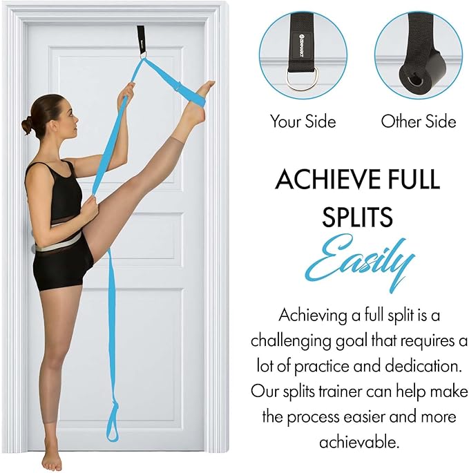 Stretching Strap With Door Anchor - Stretching Equipment to Improve Legs Flexibility - Splits Trainer For Home Ideal In Ballet, Dance, Cheerleading, Taekwondo, Yoga, Pole Dancing & Gymnastics - Bloomnest