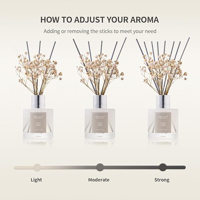Airkeep Reed Diffuser Set,3.38 fl oz (100 ml) - Flower Shop Oil Diffusers with 8 Reed Sticks, Home Fragrance Reed Diffuser for Bathroom Shelf Decor - Bloomnest
