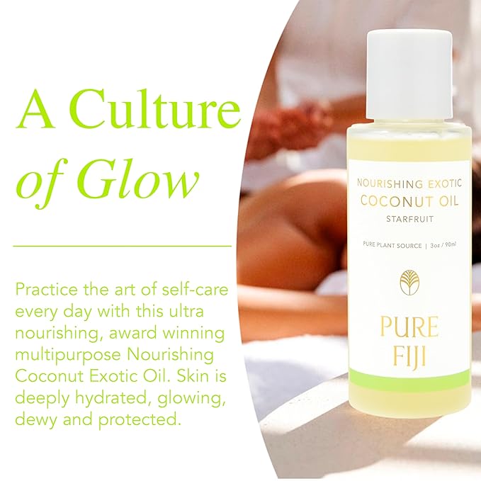 PURE FIJI Travel Size Nourishing Exotic Coconut Oil, Starfruit (3oz/90ml) - Bloomnest