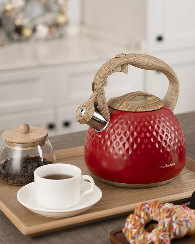 Tea Kettle,2.5 Quart Stovetop Tea Kettles Loud Whistle,Food Grade Stainless Steel Water kettles for Stove Top with Anti-hot Ergonomic Handle,Suitable for All Heat Sources - Bloomnest