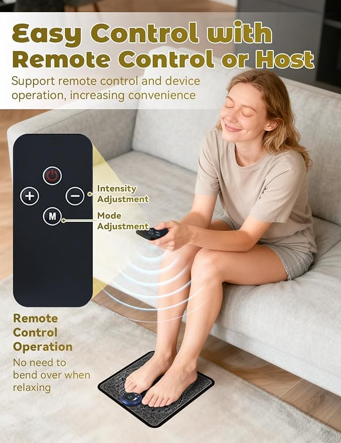 EMS Foot Massager with TENS & Muscle Stimulator, Electric Foot Massagers for Neuropathy Pain Relief, Transcutaneous Electronic Nerve Stimulator & Vagus Nerve Stimulator Device