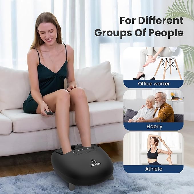 COMFIER Shiatsu Heated Foot Massager with Heat for Plantar Fasciitis Neuropathy, Deep Kneading Vibration Feet Massager for Mon Dad Men Women-Home Office Use - Bloomnest