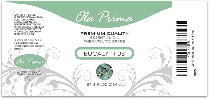 Ola Prima Eucalyptus Essential Oil 8 Fluid Ounces – Pure Therapeutic Grade Eucalyptus Oil for Aromatherapy - Bloomnest