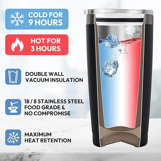 MASGALACC Gifts for Brother from Sister, Brother Coffee Mug Drinking Cup - Birthday, Fathers Day, Christmas Gag Present, 20oz Stainless Steel Double Wall Insulated Tumbler, Black