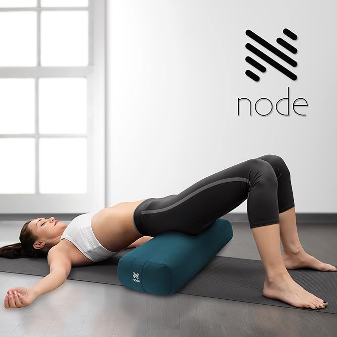 Yoga Meditation Cushion, 25" x 12" Rectangular Bolster with Organic Cotton Cover - Bloomnest