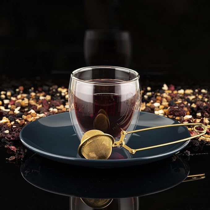 Snap Ball Tea Strainer 3 Pack Tea Infuser with Handle Tea Mesh Infuser Snap Ball Strainer Steep Loose Leaf Tea Infuser Fine Mesh Ball Tea Filter Strainer for Spices and Seasonings