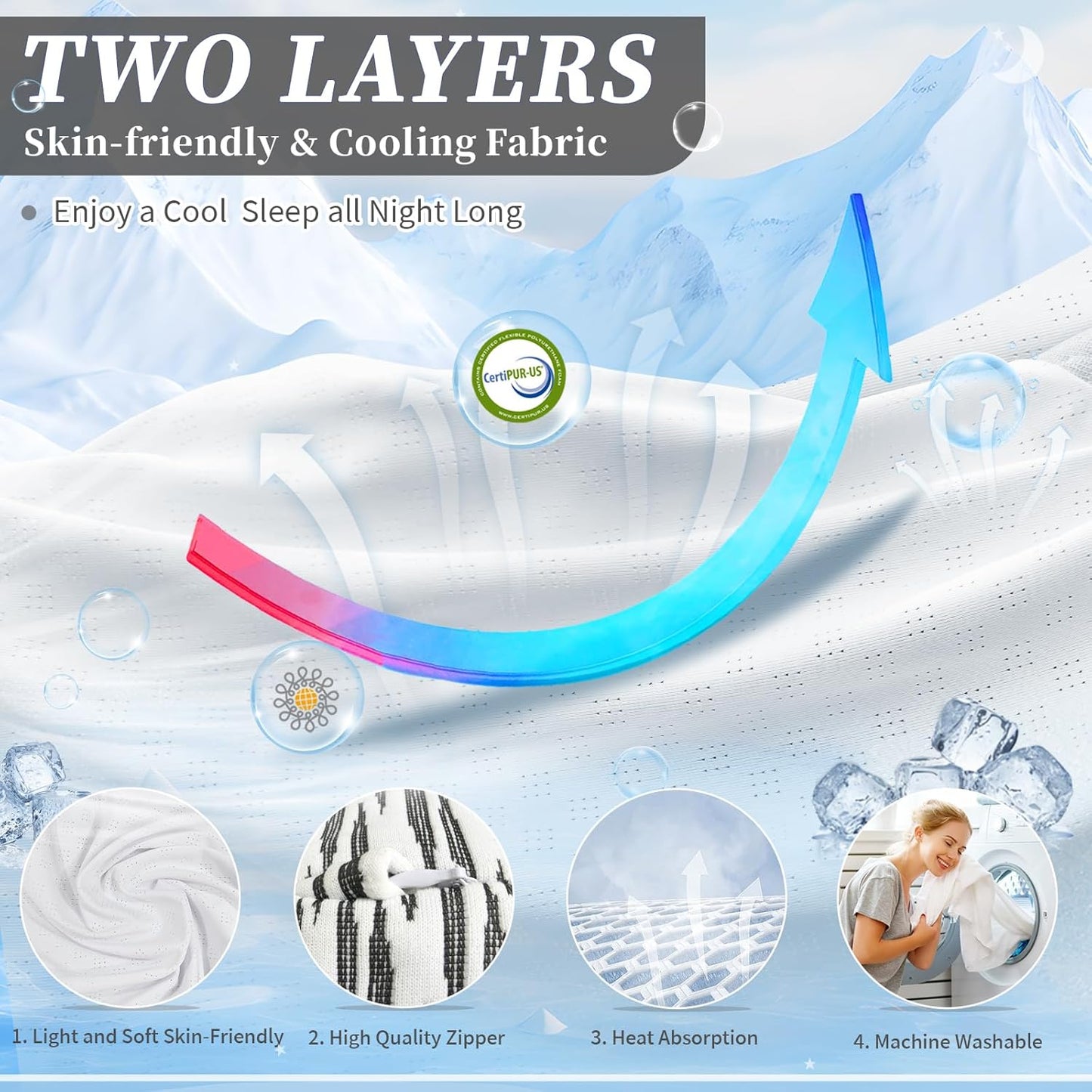 Neck Support Pillow, Cervical Neck Roll Memory Foam Pillow, Cervical Traction Device, Neck Pillow for Side Sleepers, Camping & Travel Pillow with Portable Bag