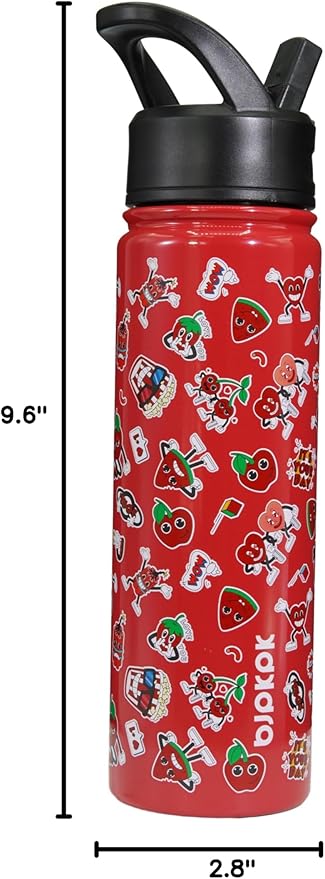 BJPKPK Insulated Water Bottle with Straw Lid, 22 oz Stainless Steel Metal Water Bottles, Reusable Leak Proof BPA Free Water Bottles, Cups, Thermo, Passionate-Red - Bloomnest