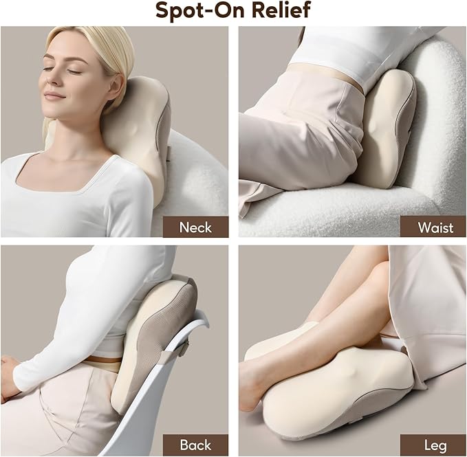 arboleaf Back Massager for Pain Relief Deep Tissue, Bluetooth App Control, Shiatsu Neck Shoulder Massager with Heat, Cordless Portable for Chair Car Office Home - Bloomnest